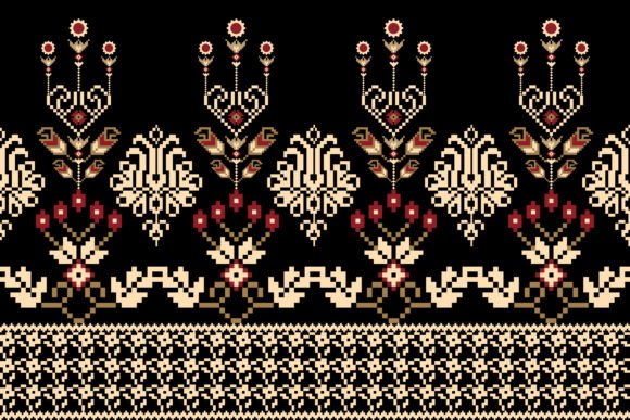 Arabesque Floral Cross Stitch Pattern