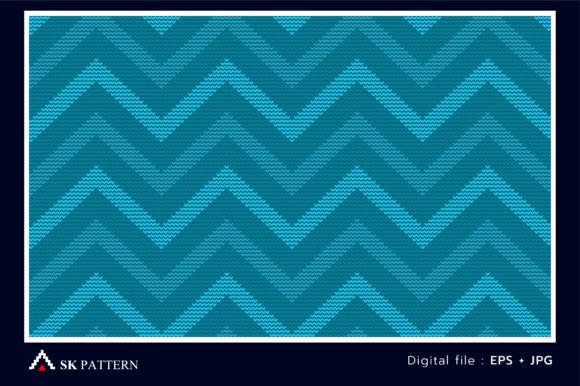 Blue Knitted Pattern Cross Stitch Vector for Business Merch