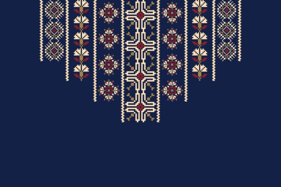 Floral Cross Stitch Neckline Pattern Review