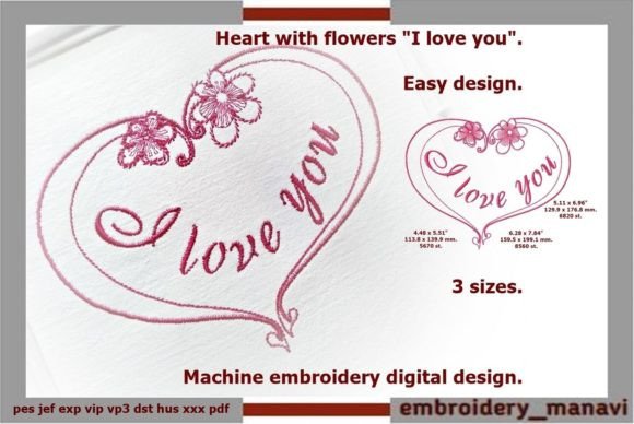 Heart I Love You: A Tender Embroidery Design for Meaningful Gifts